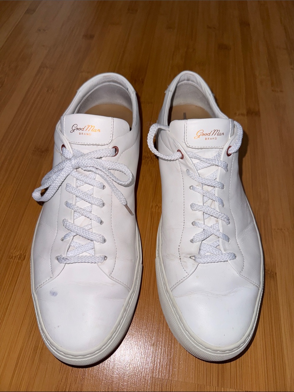 Good Man Brand White Low-Top Leather Sneakers